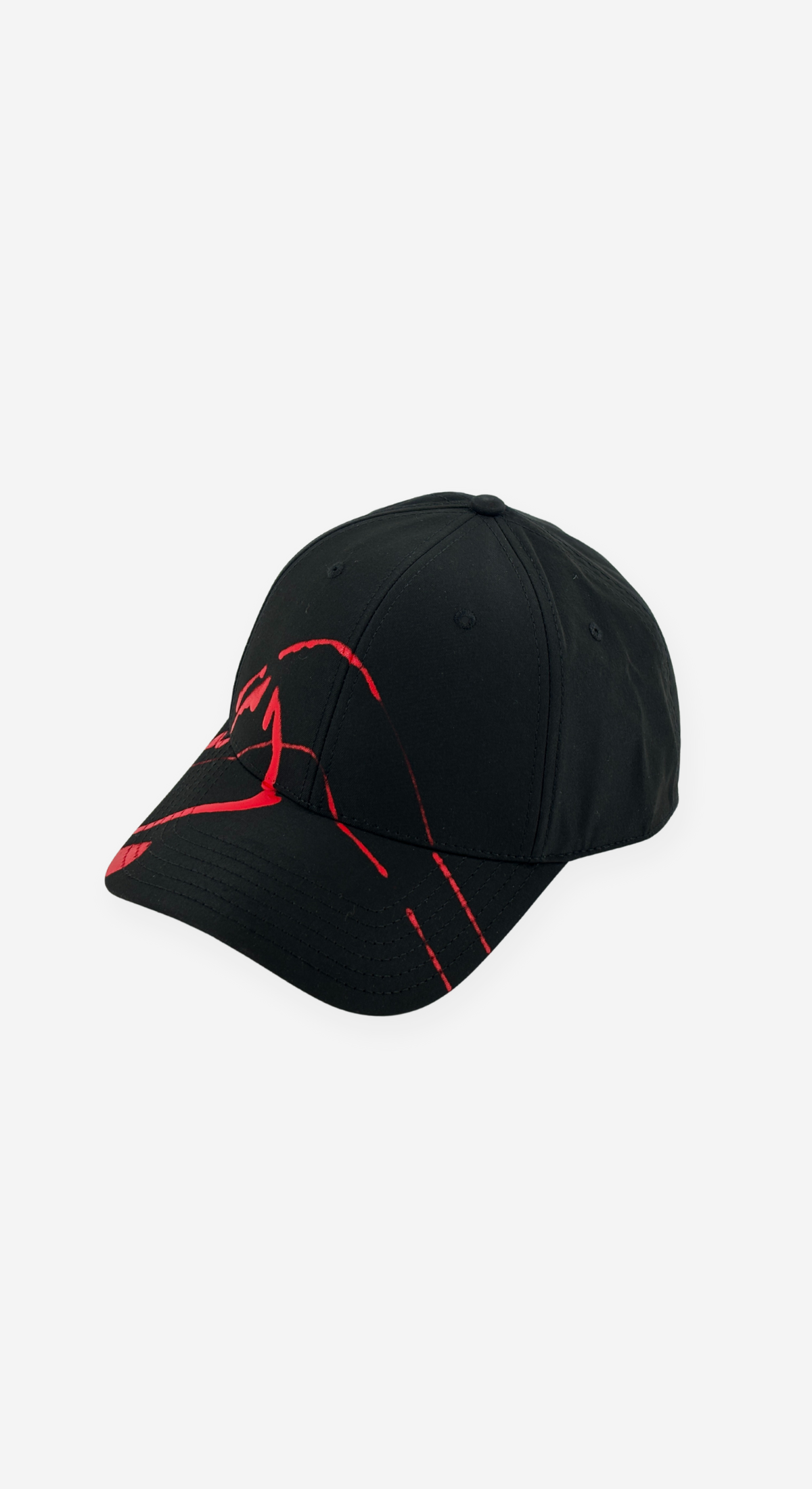 Hand-Painted Abstract Art Hat - Red Series