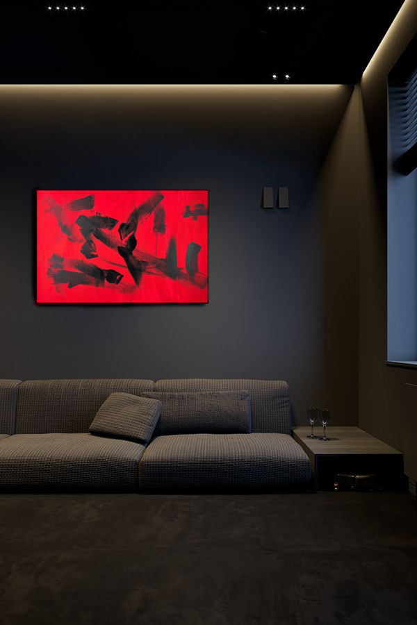 Crimson Fusion 36x24 Canvas