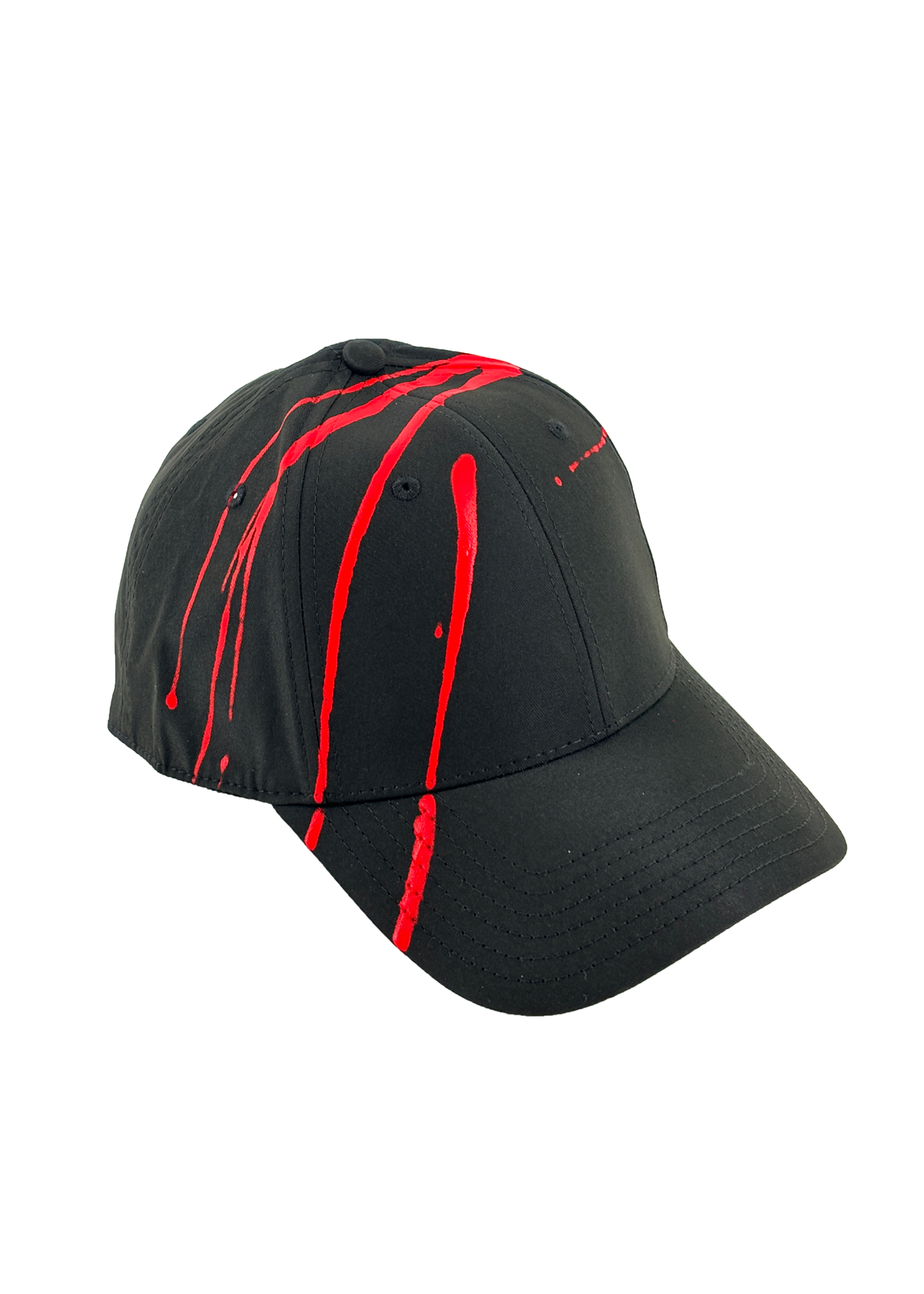 Hand-Painted Abstract Art Hat - Red Series